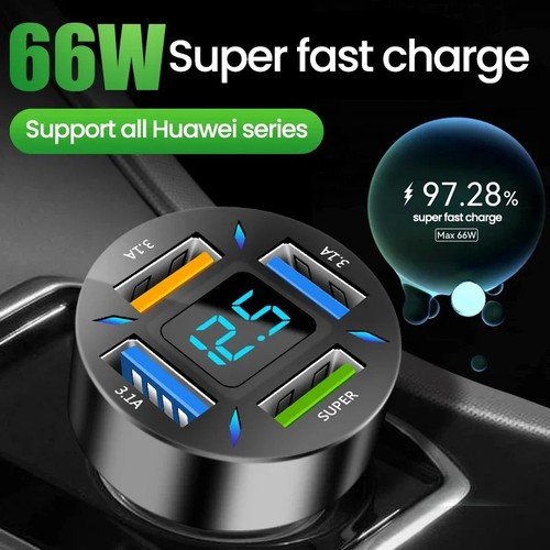 Fast car charger 66w port - pd,